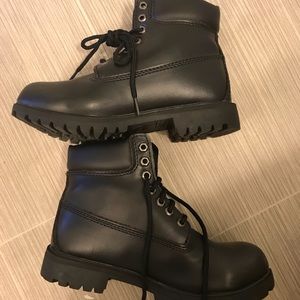 Black work boots